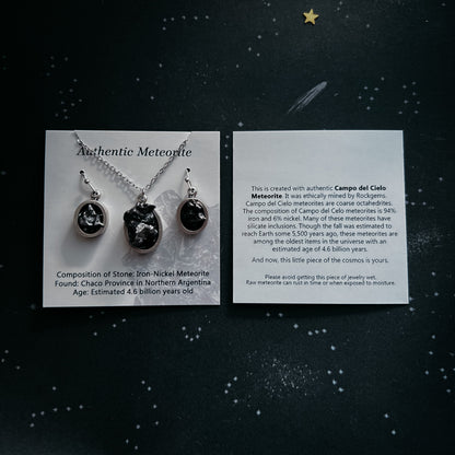 CLEARANCE Large Hoop Earrings with Meteorite