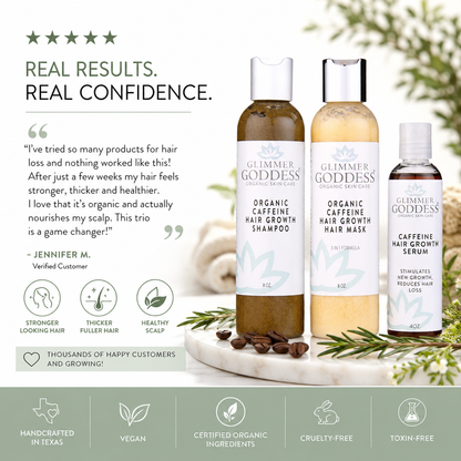 Organic Caffeine Hair Growth System – 3-Step Treatment Set