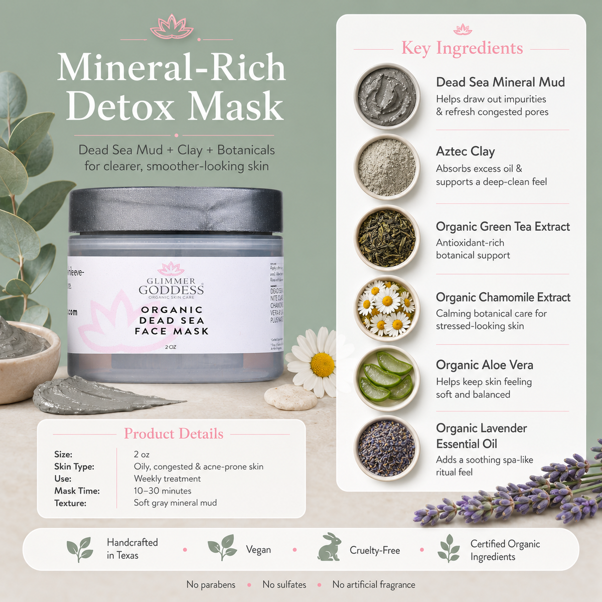Organic Dead Sea Mud Mask – Exfoliate & Rejuvenate