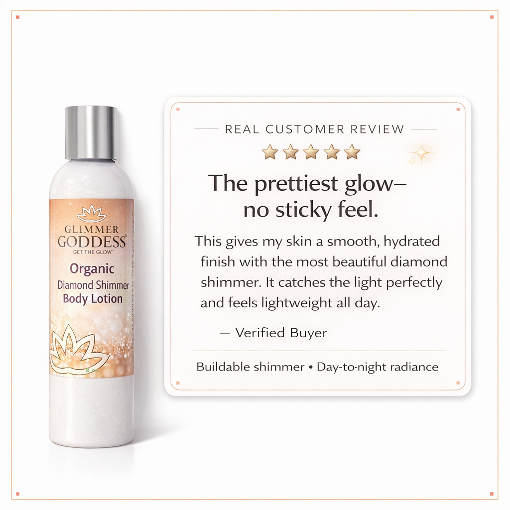 Organic Diamond Shimmer Body Lotion – Buildable Luminous Glow