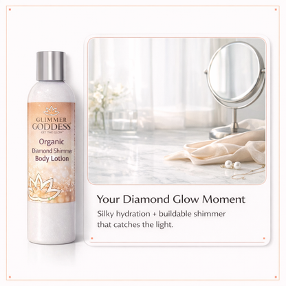 Organic Diamond Shimmer Body Lotion – Buildable Luminous Glow