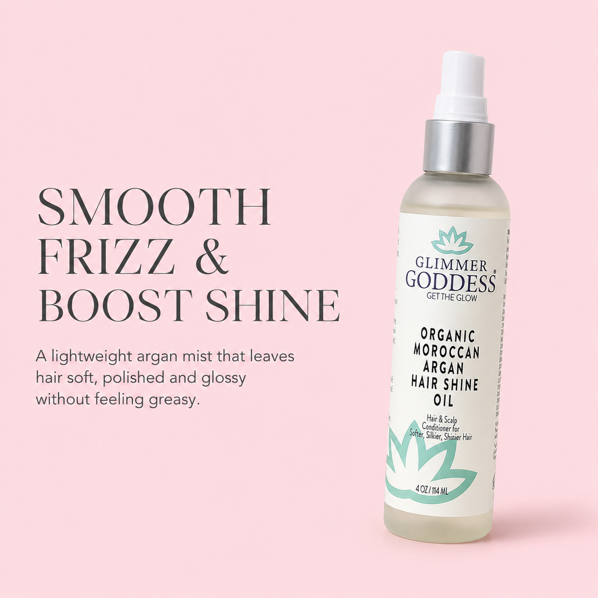Organic Hair Shine Spray – Frizz Control & Hydrating