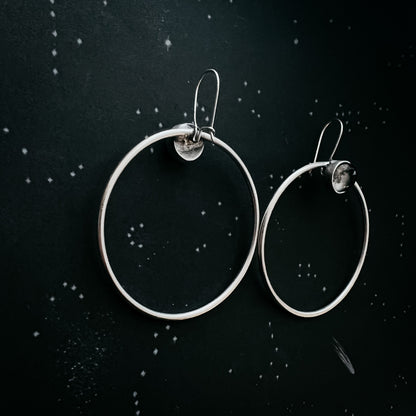 CLEARANCE Large Hoop Earrings with Meteorite