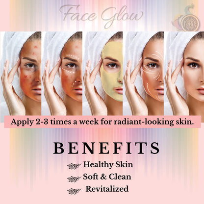 Face Glow- Fuller’s Earth w/ Sandalwood - 12 Individual Sachets of Multani Mitti (10 gm each)- Reusable Brush & Tray Included