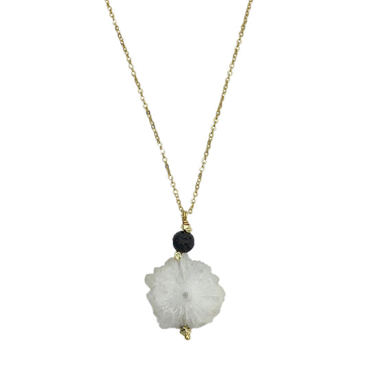 Solar Quartz Lava Necklace