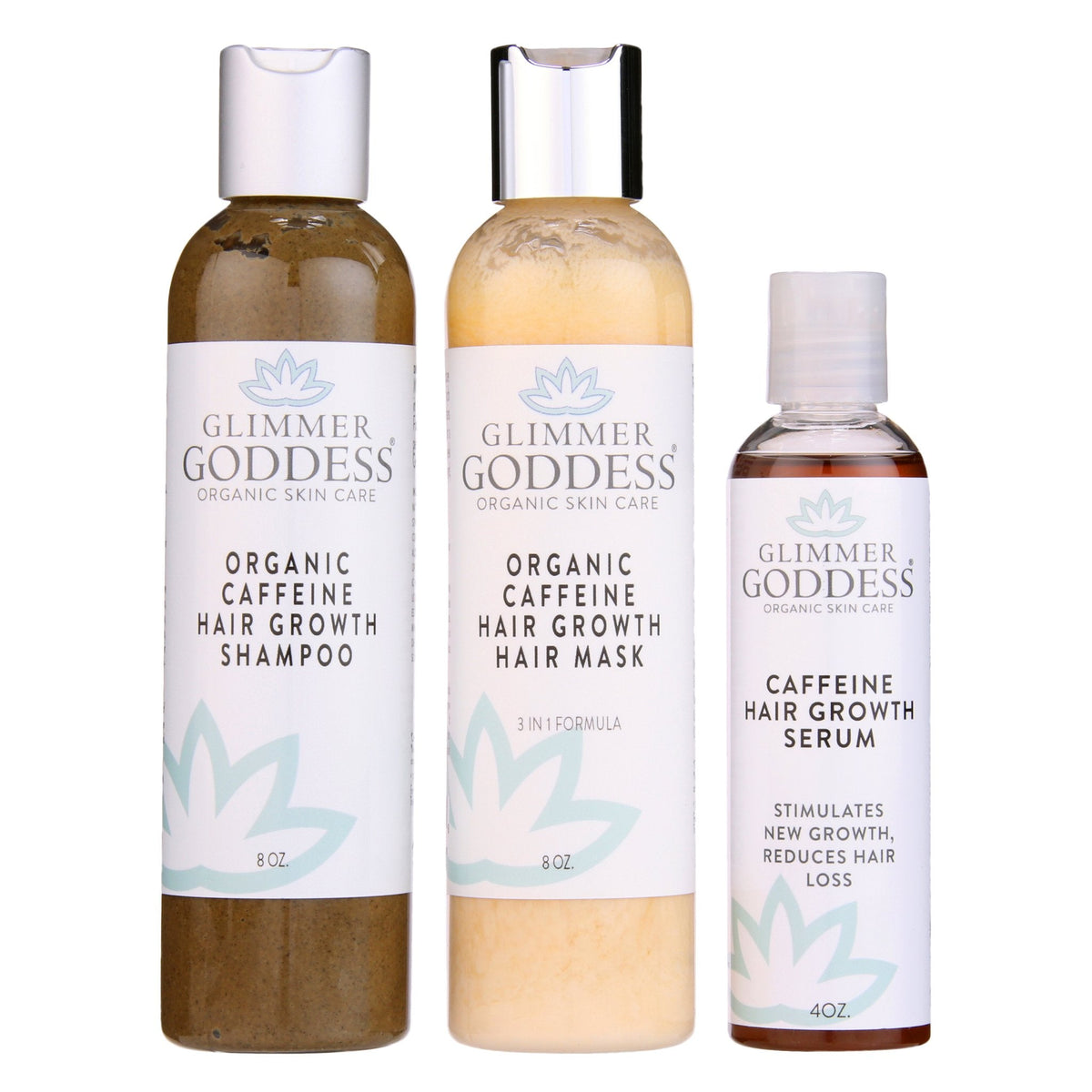 Organic Caffeine Hair Growth System – 3-Step Treatment Set