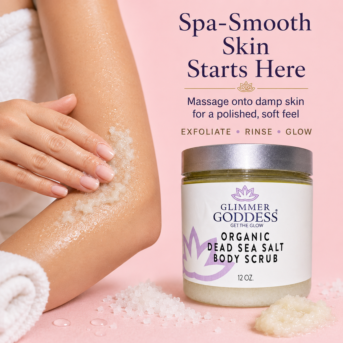 Organic Dead Sea Salt Body Scrub – Exfoliates, Detoxifies & Firms Skin