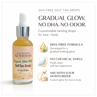 Organic DHA Free Tanning Drops – Gradual, No‑Odor Glow