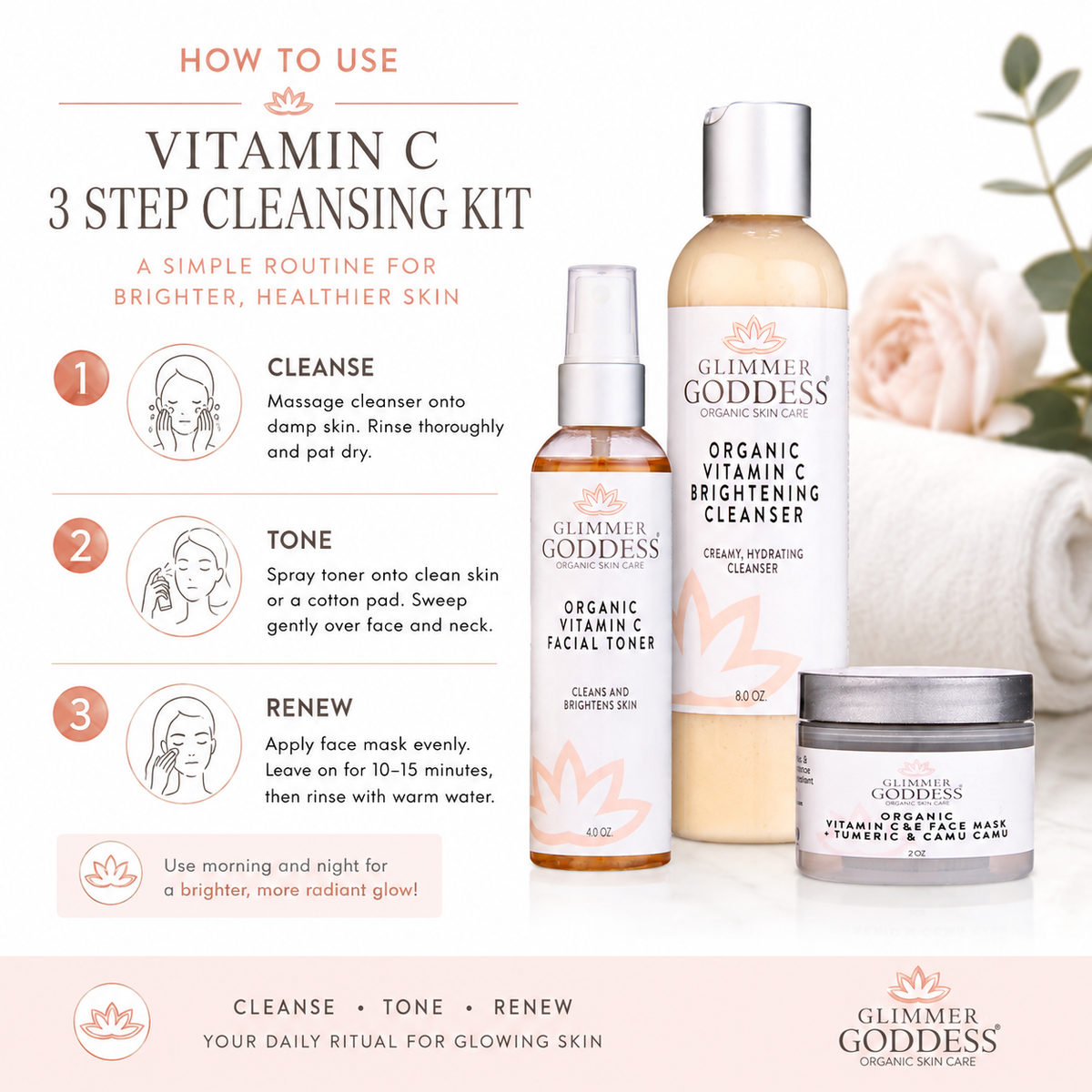 Vitamin C Brighter Skin 3-Step Cleansing Kit
